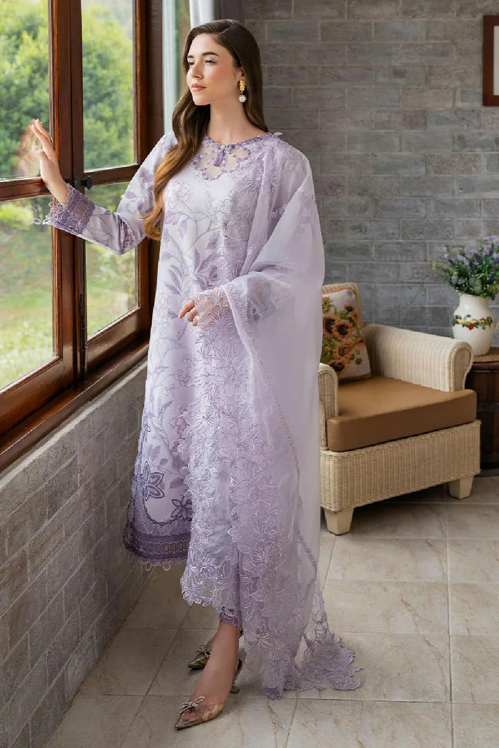 Mushq Purple Printed Lawn Collection Replica