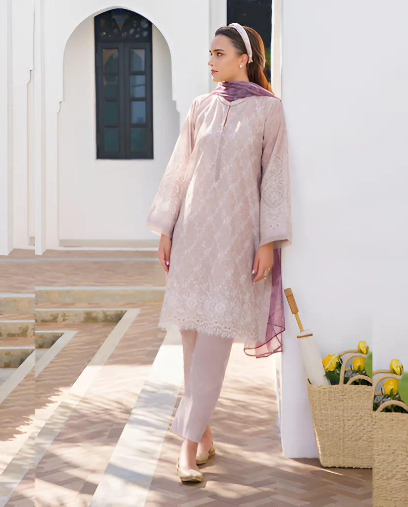 Baroque Pink Digital Printed Lawn Collection Replica