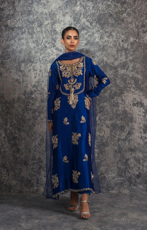SEHRISH NADEEM MIRAL – TASSEL SILK ROYAL BLUE