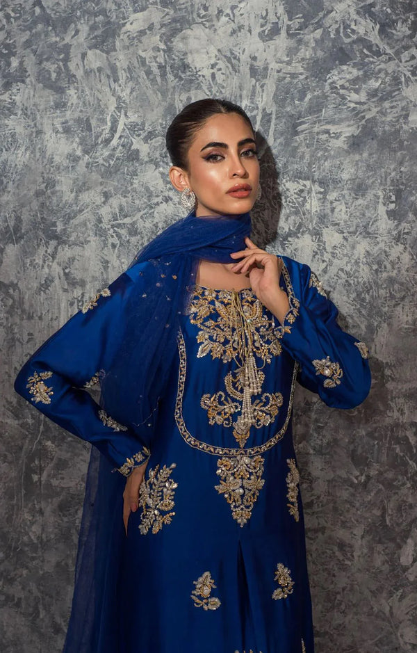 SEHRISH NADEEM MIRAL – TASSEL SILK ROYAL BLUE